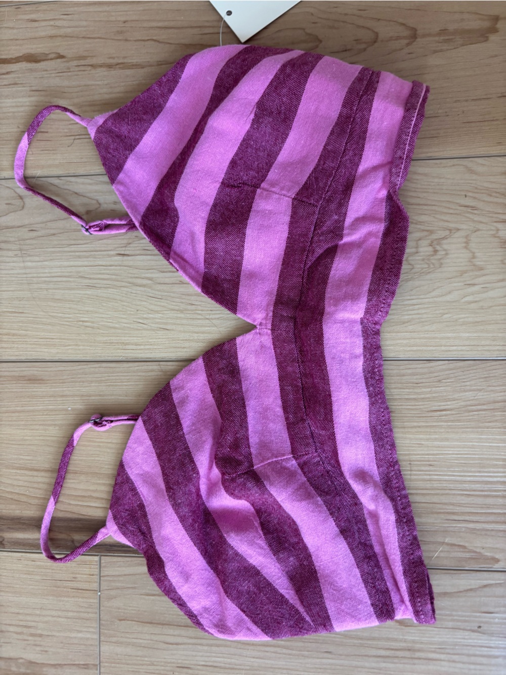 a new day Pink and Magenta Striped Crop Top